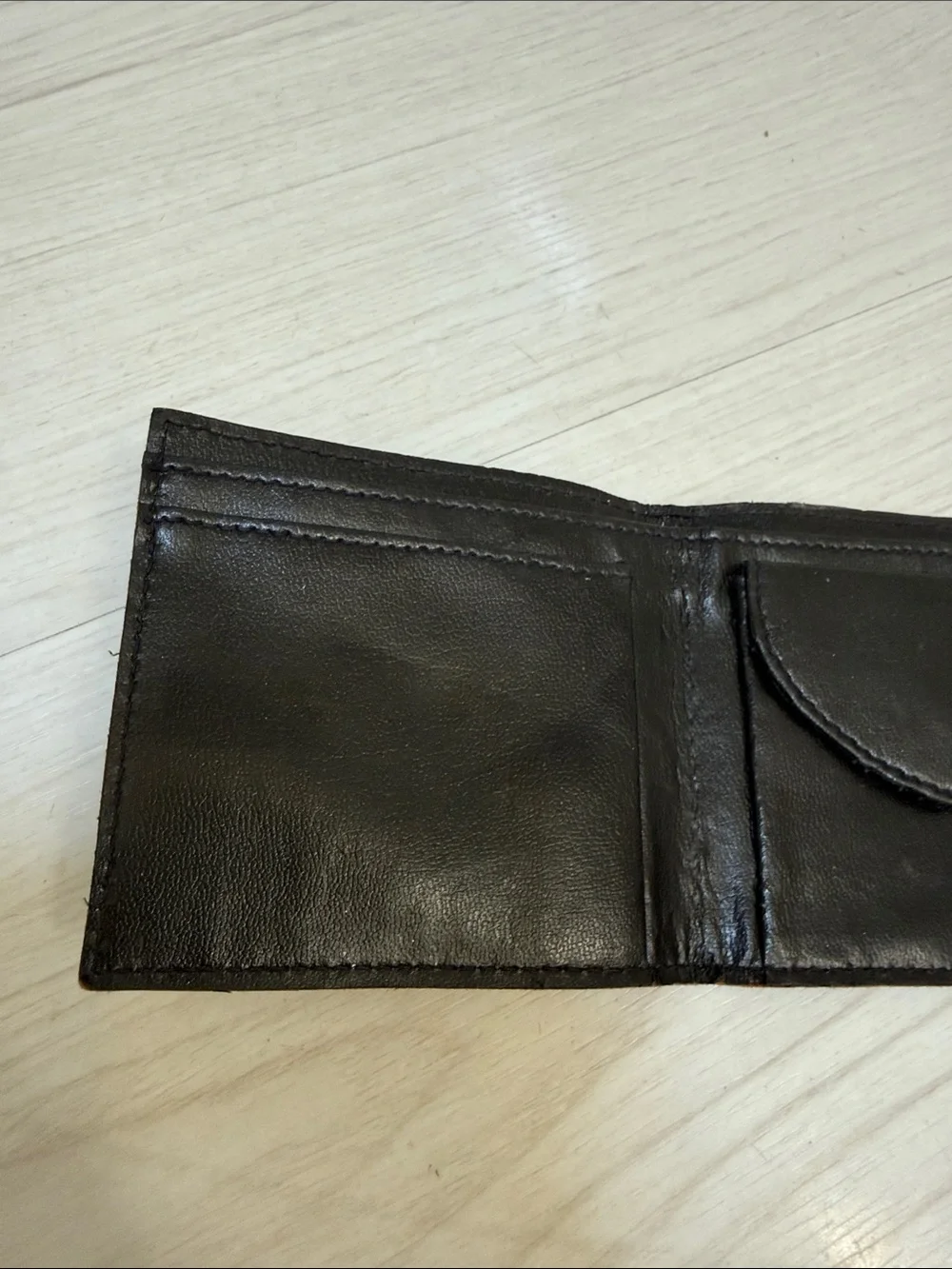 Brown & Black Striped Leather Bi-Fold Wallet